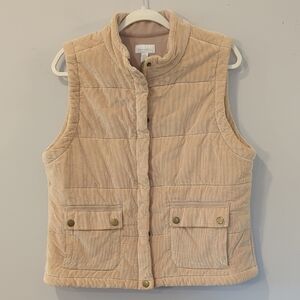 Corduroy Quilted Vest Tan size Large